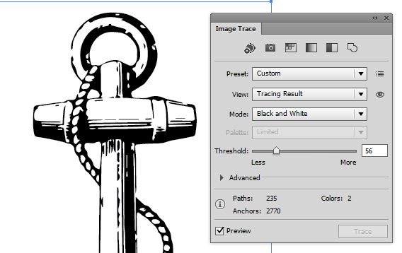 image trace - window